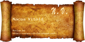 Nacsa Vitold névjegykártya